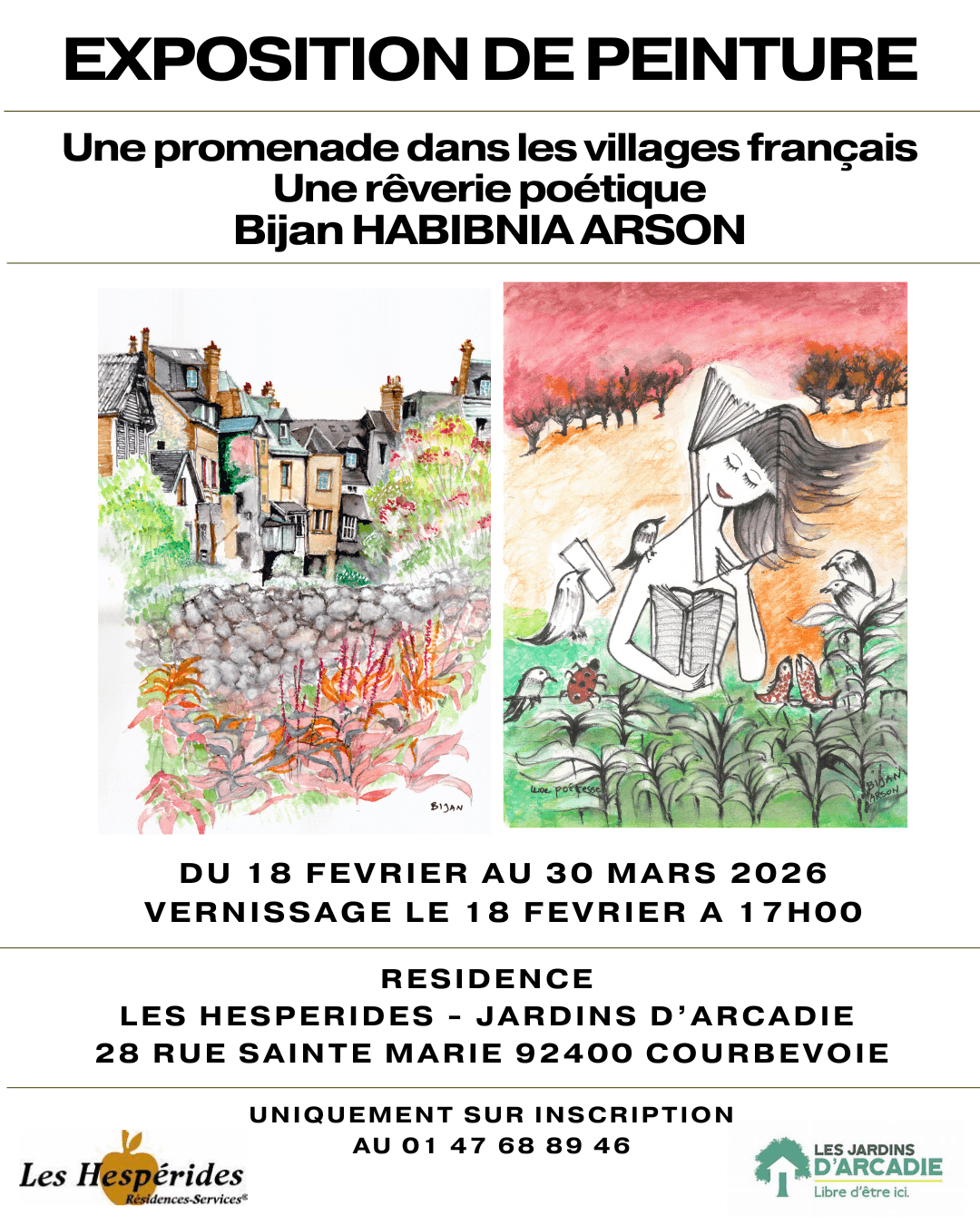 Affiche exposition Bijan Arson Février 2026